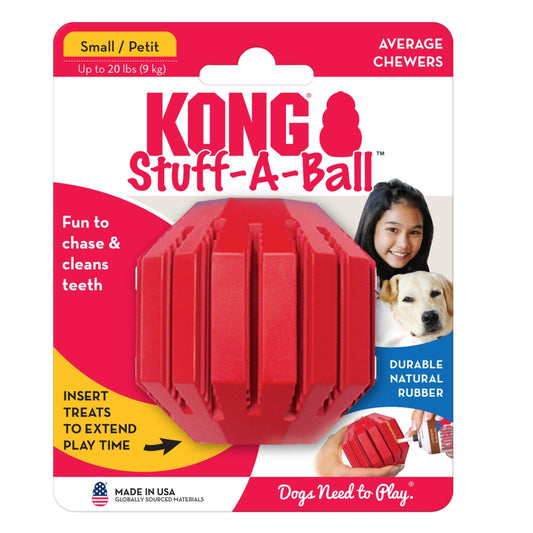 KONG Stuff-A-Ball Dog Toy Red 1ea/SM, 2,5 in