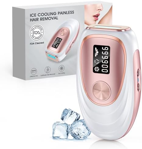 Laser Hair Removal With Cooling System, at-Home IPL Hair Removal for Women Men, Upgraded to 999,900 Flashes Permanent Hair Removal Device on Facial Legs Arms Bikini Line