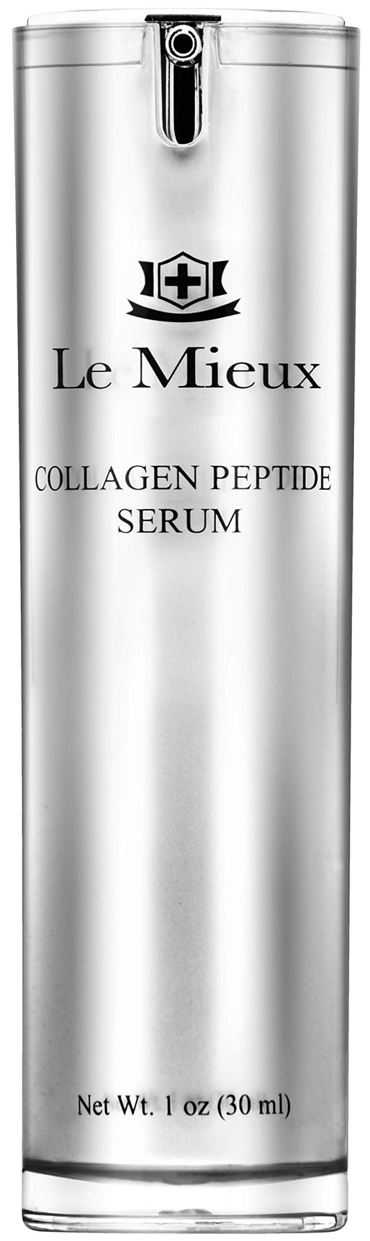 Le Mieux Collagen Peptide Serum - Concentrated, Creamy Anti Aging Face Serum with Skin Contouring Peptides & Moisturizing Hyaluronic Acid, No Parabens or Sulfates (1 oz / 30 ml)