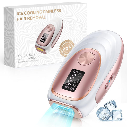 Laser Hair Removal with Cooling - 3 IN 1 IPL Hair Removal with 9 Levels, Painless Hair Remover Device for Women Men, for Whole Body, Home Use